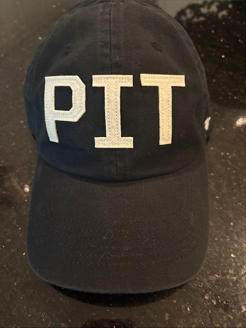47 Brand Black Baseball Cap with White PIT Letters